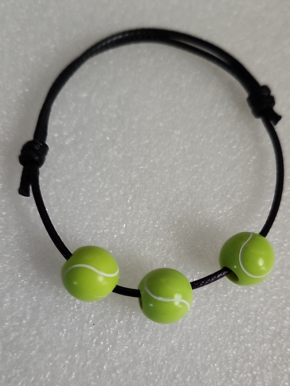 Hand Crafted Lime Green and Black Tennis Bead Bracelet